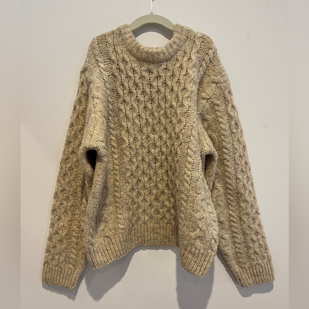 Zara boys  Cream Cable Knit Sweater Oversized Fit